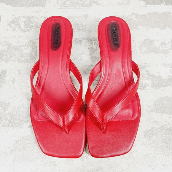 New Open Edit Tori Kitten Heel Slip-On Thong Sandals i430 - Picture 9 of 11